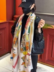 에르메스 Hermès 클래식 모던 빈티지 패턴 캐주얼 스카프