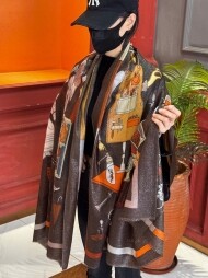 에르메스 Hermès 클래식 모던 빈티지 패턴 캐주얼 스카프