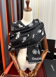 샤넬 CHANEL 로고 모던 클래식 빈티지 캐주얼 스카프
