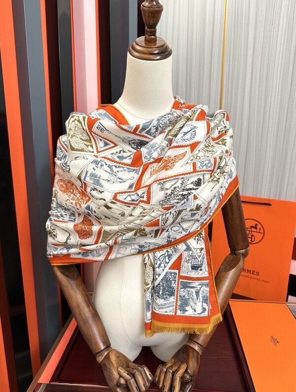 위핑,에르메스 Hermès 모던 클래식 패턴 빈티지 캐주얼 스카프