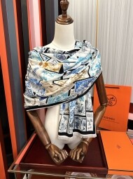 에르메스 Hermès 모던 클래식 패턴 빈티지 캐주얼 스카프