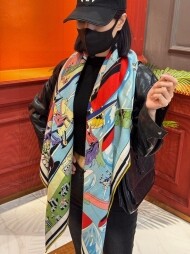 에르메스 Hermès 모던 클래식 패턴 빈티지 캐주얼 스카프 140*140cm