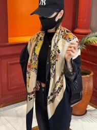 에르메스 Hermès 모던 클래식 패턴 빈티지 캐주얼 스카프 140*140cm