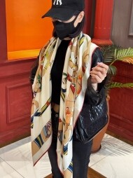 에르메스 Hermès 모던 클래식 패턴 빈티지 캐주얼 스카프 140*140cm