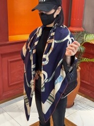 에르메스 Hermès 모던 클래식 패턴 빈티지 캐주얼 스카프 140*140cm