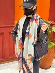 에르메스 Hermès 모던 클래식 패턴 빈티지 캐주얼 스카프 140*140cm
