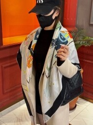 에르메스 Hermès 모던 클래식 패턴 빈티지 캐주얼 스카프 140*140cm