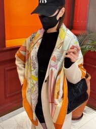 에르메스 Hermès 모던 클래식 패턴 빈티지 캐주얼 스카프 140*140cm