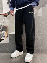 펜디 FENDI 편안 와이드 심플 남녀 캐주얼 팬츠