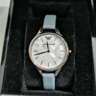 Emporio Armani 엠포리오 아르마니 여성 자개 다이얼 레더 스트랩 여성용 시계 - AR11109