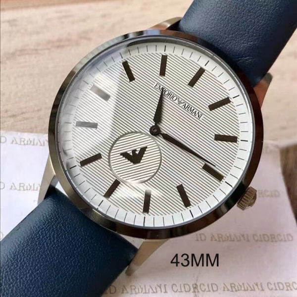 위핑,엠포리오아르마니 AR11119 남성용 시계 건메탈 네이비 가죽