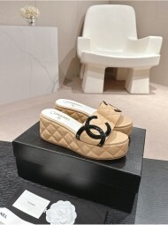 샤넬 여성 샌들 슬리퍼 [4컬러] 굽높이 6cm