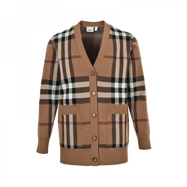 위핑,버버리 BURBERRY 빈티지 클래식 체크 브이넥 커플 카디건 스웨터