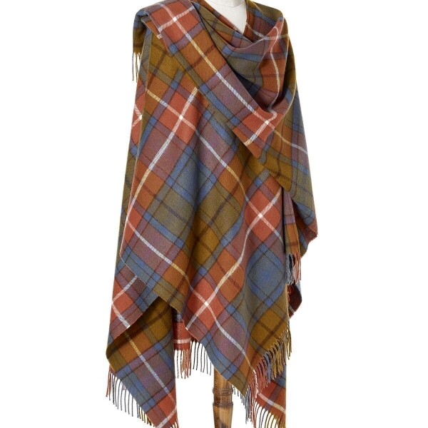 위핑,타탄 램스울 숄 - 앤틱 뷰캐넌