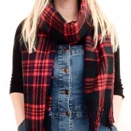 타탄 램스울 와이드 스카프 - 맥도날드