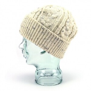 니트 100% 브리티시 울 비니 햇 - 크림 넵