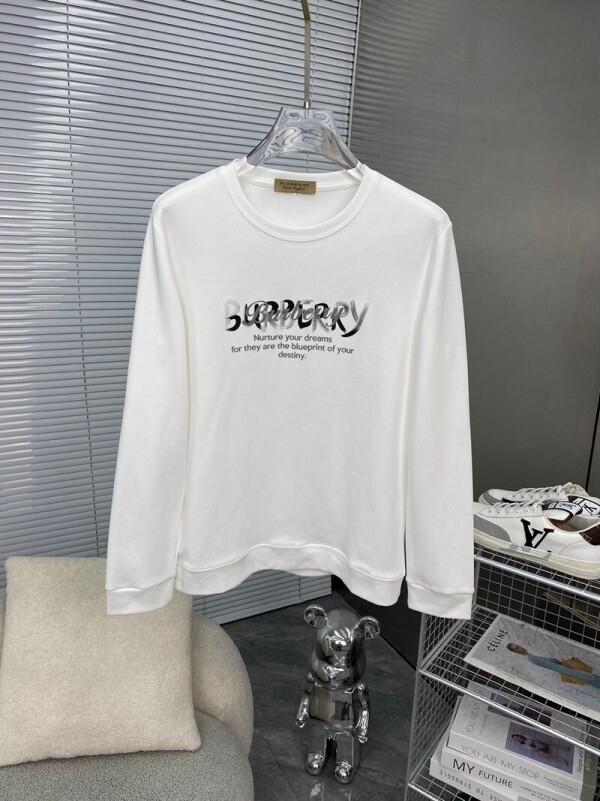 위핑,버버리 BURBERRY 영문 로고 심플 라운드 커플 긴팔 맨투맨