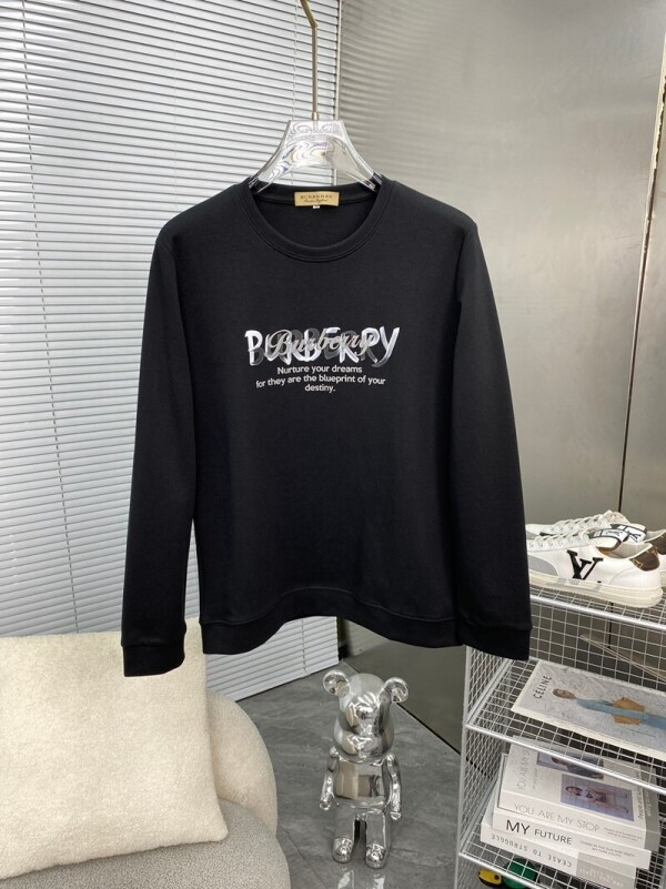 위핑,버버리 BURBERRY 영문 로고 심플 라운드 커플 긴팔 맨투맨