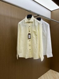 로로피아나 Loro Piana 심플 컴포트 캐주얼 남자 긴팔 셔츠