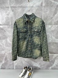 크롬하츠 Chrome Hearts 워싱 구제 모던 남녀 긴팔 데님 셔츠