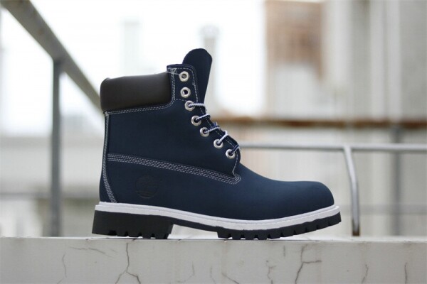 위핑,팀버랜드 레더 레이스업 높이가 높은 부츠 블루 블랙