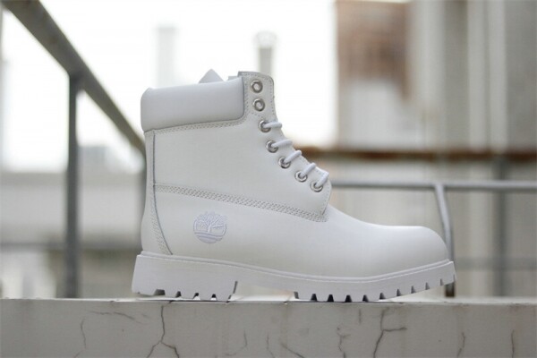 위핑,팀버랜드 레더 레이스업 높이가 높은 부츠 화이트