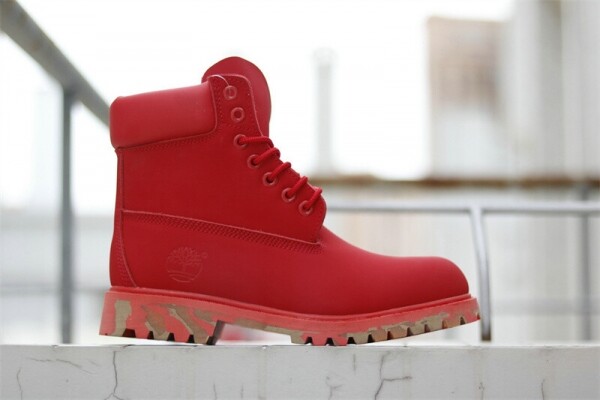 위핑,팀버랜드 레이스업 높이가 높은 부츠 레드