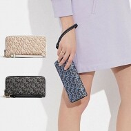 코치 CF521 초크 모노그램 프린트 롱 지퍼 어라운드 지갑