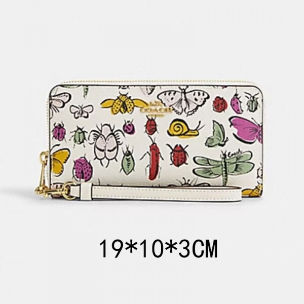 위핑,코치 CR931 OS 여자 지갑 크리쳐 프린트 지퍼 가죽 장지갑