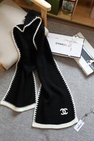 샤넬 CHANEL 로고 모던 심플 캐주얼 니트 머플러