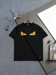 펜디 FENDI 클래식 로고 프린트 캐주얼 반팔 티셔츠 남녀 공용