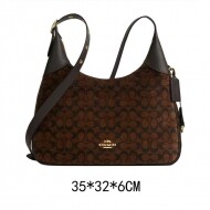 코치 CCE49 엘라 숄더백 시그니처 셰닐 골드