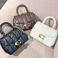 코치 여성가방 태비 19 탑 핸들 백 위드 퀼팅 숄더백 CCC12 B4/BK