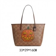 COACH 코치 시티 할로윈 토트백 CCE70 골드 탄 멀티