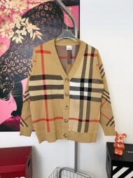 버버리 BURBERRY 클래식한 플레드 캐주얼 레트로 캐주얼 카디건