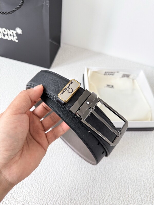 위핑,BLANC 소가죽 벨트 은색 바늘귀 너비 3.5cm