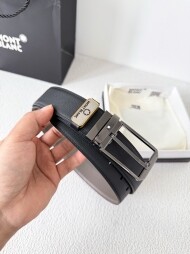 BLANC 소가죽 벨트 은색 바늘귀 너비 3.5cm