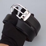 BLANC 버클 소가죽 벨트 은색 바늘귀 너비 3.5cm