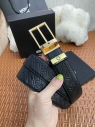 BLANC 버클 소가죽 벨트 바늘귀 너비 3.5cm