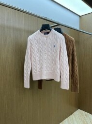 폴로 랄프로렌 RALPH LAUREN 조랑말 로고 꽈배기 여성 니트 카디건