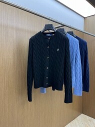 폴로 랄프로렌 RALPH LAUREN 조랑말 로고 꽈배기 여성 니트 카디건