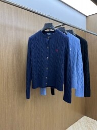 폴로 랄프로렌 RALPH LAUREN 조랑말 로고 꽈배기 여성 니트 카디건