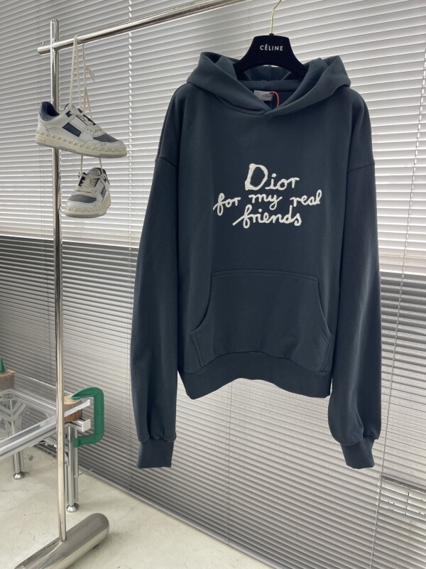 위핑,디올 자수 로고 후드티