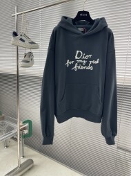 디올 자수 로고 후드티