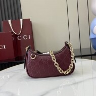 구찌 GUCCI Emblem 지그 엠보 모던 체인 겨드랑이 가방