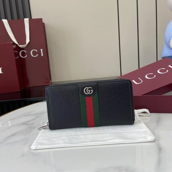 위핑,구찌 GUCCI Ophidia 클래식 심플 레드 그린 스트라이프 장지갑