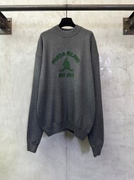 프라다 PRADA 로고 타월 자수 캐주얼 니트 라운드 니트