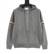 톰브라운 Thom Browne TB 더블 슬리브 라벨 지퍼 후드 카디건