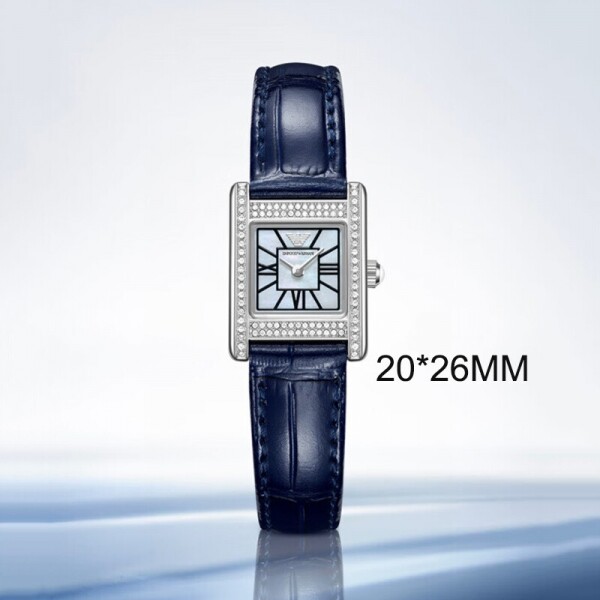 위핑,아르마니 Genni 자개 스퀘어 여성 가죽시계 AR11718