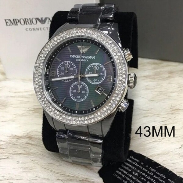 위핑,엠포리오 아르마니 Emporio Armani Ceramica Crystal Ladies Watch 시계 AR1455